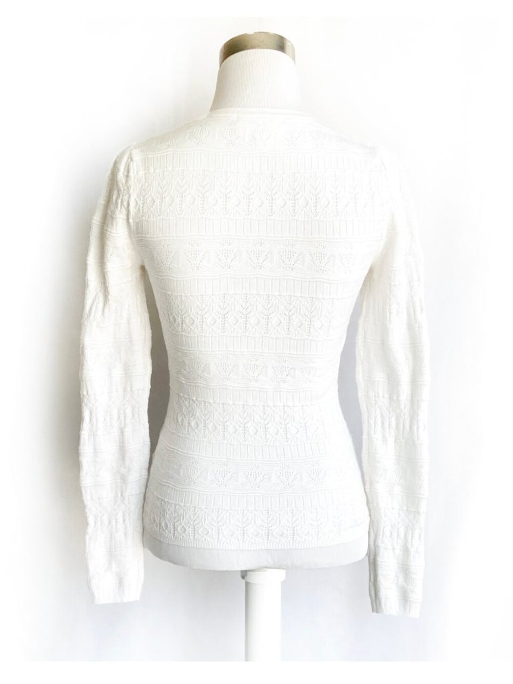 Heartloom Daisy Pointelle Knit Henley Top Sweater - Picture 4 of 12